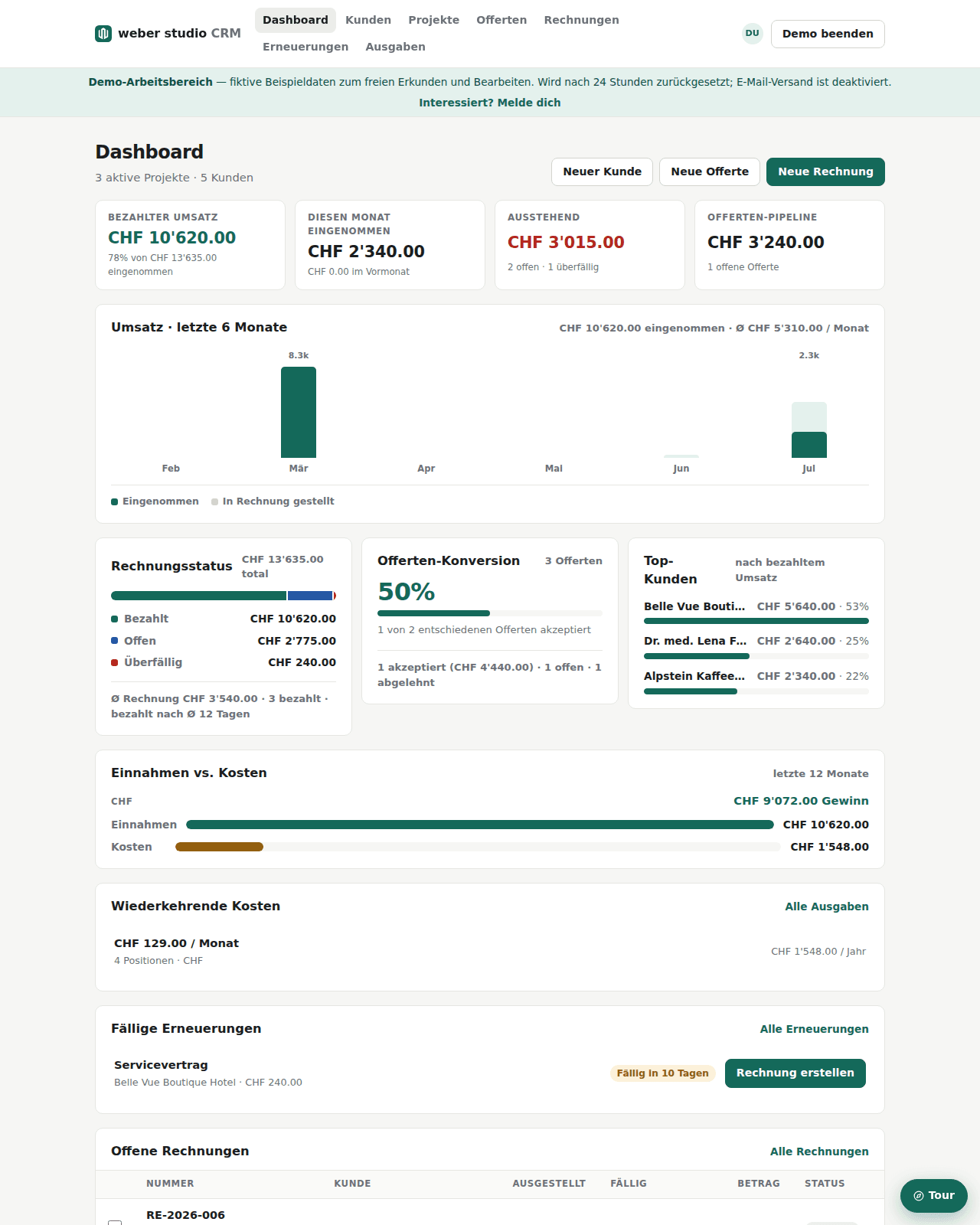 Vorschau der Webseite Weber Studio CRM