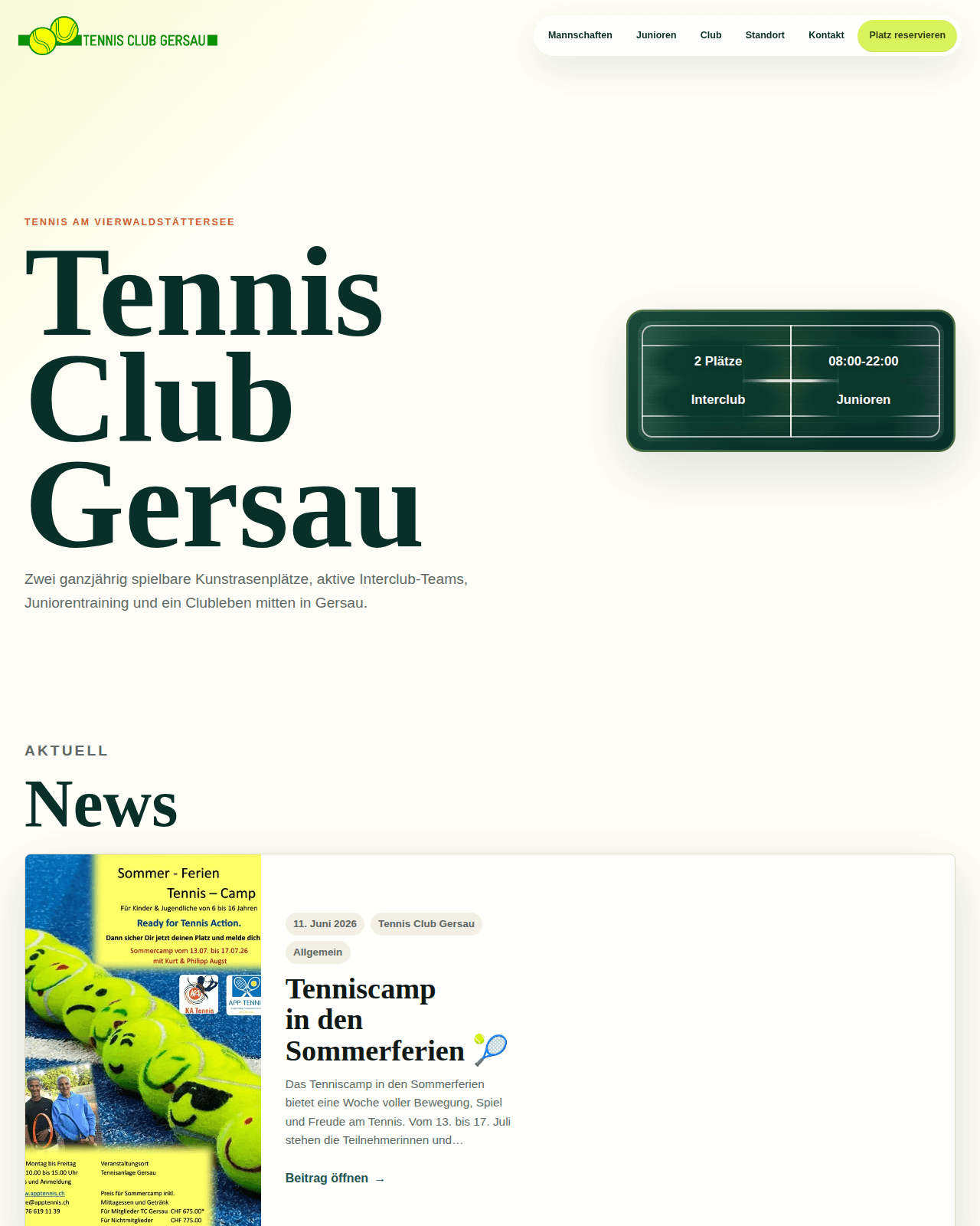 Vorschau der Webseite Tennis Club Gersau