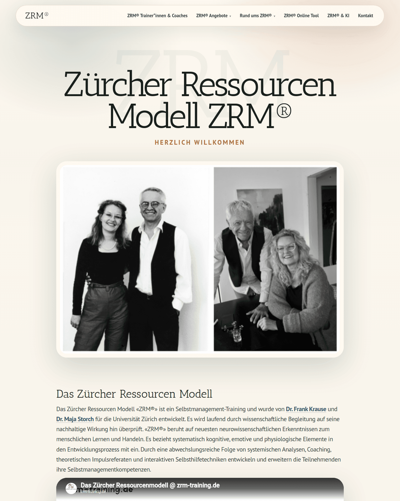 Vorschau der Webseite Zürcher Ressourcen Modell